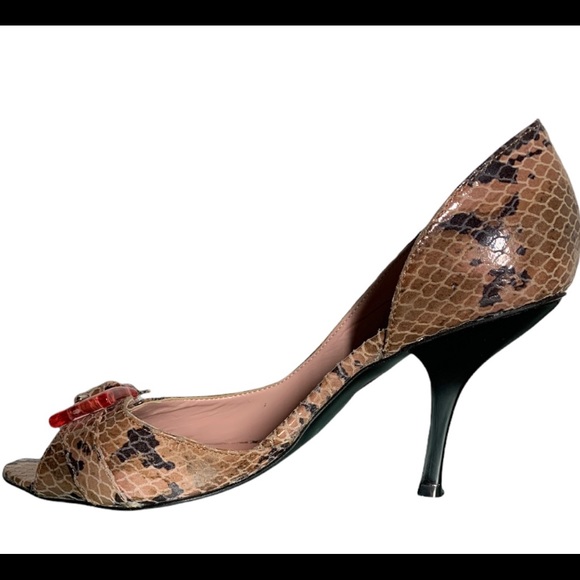 Aldo pink snake open toe stiletto shoes Size 8 - Picture 9 of 14